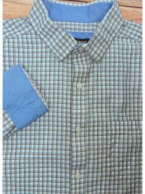 Johnston & Murphy Mens Blue/Brown Plaid Shirt XL